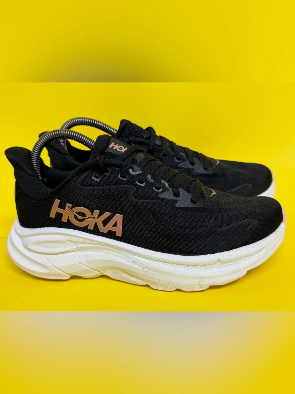 Hoka Clifton 10 Womens Running Shoes Black Rose Gold 1162031 BRGL SIZE 8B